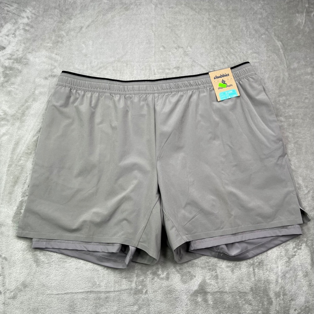 Chubbies Ultimate Training Shorts Mens 2XL Gray‎ Solid 5.5 Inseam 2-in-1 Liner